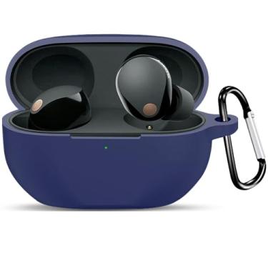 Imagem de USTIYA Capa para Sony WF-1000XM5 Capa protetora de silicone protetora com chaveiro (vermelho)