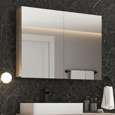 Imagem de Armário para banheiro aéreo 02 portas com espelhos Malbec 100cm Barriq