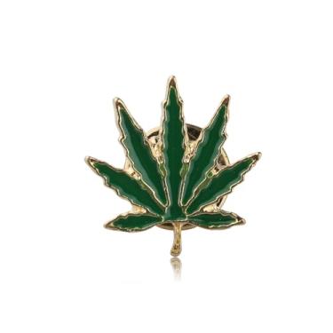 Imagem de LQRI Broche de lapela de folha de maconha 420 presente para amantes de maconha folha verde acessórios de roupas broche amante de plantas roupas joias, Small, Plástico, n