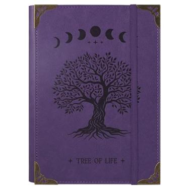 Imagem de TIEFOSSI A5 Pasta de 6 anéis para mulher e homem, diário de couro PU com tampa dura, diários árvore vintage, caderno retificado para a escola, agenda, viagens, trabalho, organizador