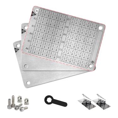 Imagem de Conjunto de 03 Carteiras (cold wallet) para Criptomoedas, Aço Inox, capacidade de 24 palavras por placa