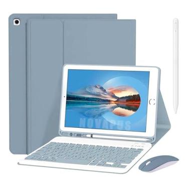 Imagem de Kit de 4 Peças Capa para Tablet Teclado Mouse e Caneta de Toque Compatíveis com o iPad 9,7 Polegadas 6ª/5ª