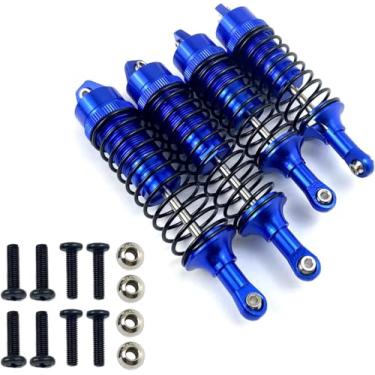 Imagem de HTLNUZD Amortecedor de alumínio dianteiro traseiro grande furo 4 peças montado em metal completo, para RC 1/10 Traxxas Slash 4x4 4WD Rustler Stampede substituição de peças 5862