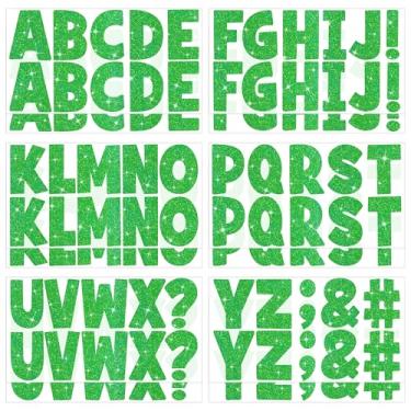 Imagem de 128 peças adesivos de letras glitter grande quadro de avisos letras alfabeto adesivos vinil autoadesivo letras para cartaz exibição artesanato caixa de correio janela porta sala de aula decoração