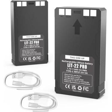 Imagem de HANTOLK Pacote com 2 baterias de atualização de 7000 mAh para câmeras de trilha celular SPYPOINT Flex-M, Flex-S, Flex-Plus, Flex-G36 com cabo de carregamento tipo C