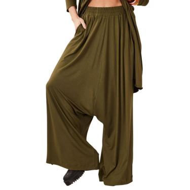 Imagem de Calça Saruel Pantalona Verde Musgo Yacamim I8-Feminino