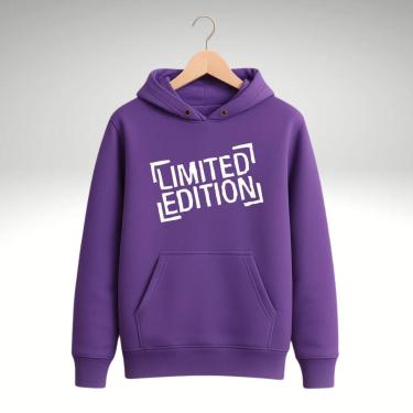 Imagem de Moletom Unissex Canguru Blusas de Frio Casaco Fechado Liso Estampado Edição Limitada-Unissex