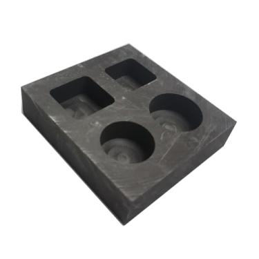 Imagem de OTOOLWORLD Conjunto de lingotes de grafite 4 em 1 para refinação de metal e barra de sucata