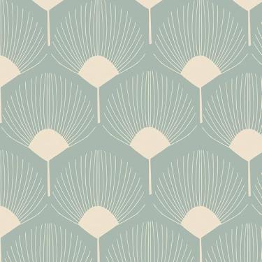 Imagem de Livelynine Papel De Parede Art Déco, Removível E Adesivo, Verde Dourado, Para Banheiro, Quarto Infantil, Pré-Colado, À Prova D'Água, Autoadesivo, Decorativo, Armários, 17,5 X 78,8 Pol.