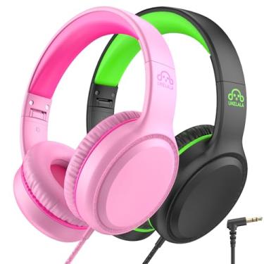 Imagem de UKELALA Fones De Ouvido Com Fio U2, 2 Peças, Para Crianças, Meninos E Meninas, Supra-Auriculares, Viagem, Jovens, Escola, Avião, Leve, Portátil, Compatível Tablet, Laptop, Adultos, Estudantes, Verde