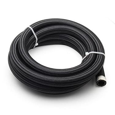 Imagem de ATNVIDSG Mangueira De Combustível 12 An 3/4" Cpe 20 Pés, Nylon Trançado, Aço Inoxidável, Radiador Óleo Transmissão, Bomba Refrigerante, Gás, Vácuo Exaustão, Hidráulico, Diesel, Preto