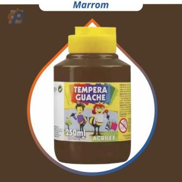 Imagem de Tinta Guache Acrilex 250 ml - Cores, Tinta Guache Marrom