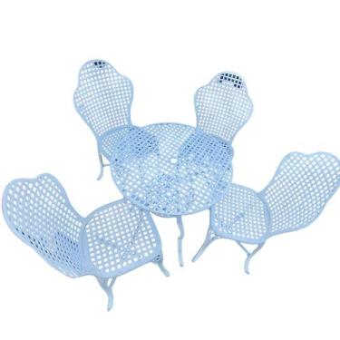 Imagem de Conjunto de Mesa Copacabana 4 Cadeiras sem Braços Alumínio Fundido - N