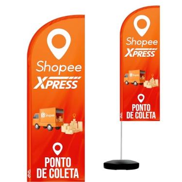 Imagem de Wind Banner Completo 2,10m Ponto de Coleta Shopee