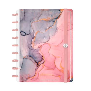Imagem de Planner Iscool Disc 2026 Inteligente Datado Mármore Rosa E Cinza