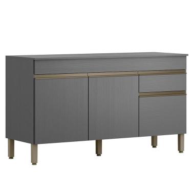 Imagem de Balcao Com Tampo 3 Portas 1 Gaveta 150 cm Line KTP