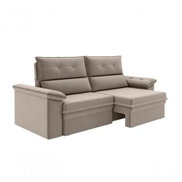 Imagem de Sofá Nevasca 1,80m Retrátil Reclinável Suede Capuccino Xflex Sofás