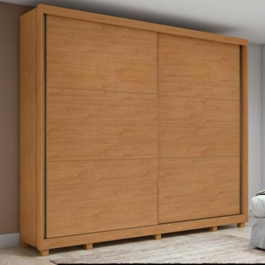 Imagem de Guarda-roupa Casal 100% Mdf 2 Portas 6 Gavetas Easy Max Com Pés Amendoa/off White
