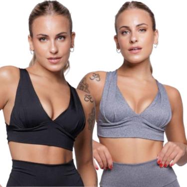Imagem de KIT 2 Top Bojo Suplex Liso Serra e Mar Roupa Para Academia Treino Moda Fitnees-Feminino