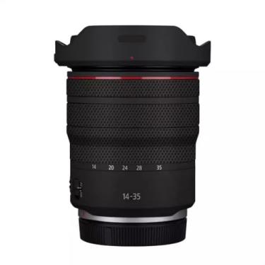 Imagem de Adesivo de lente de câmera RF 14-35 4 para Canon RF 14-35 mm F4 Macro Coat Wraps película protetora vinil decalque skin (preto fosco)