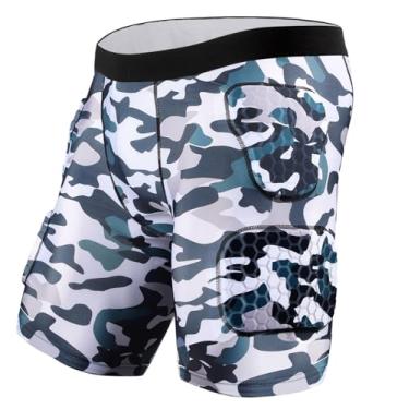 Imagem de Diamemon Cinto de futebol masculino de compressão de 5 almofadas com proteção de quadril e coxa – Shorts respiráveis com absorção de choque para treinamento de rúgbi, futebol e beisebol