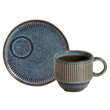 Imagem de Xicara de Café com Pires Linhas Titanium Porto Brasil 230 ml