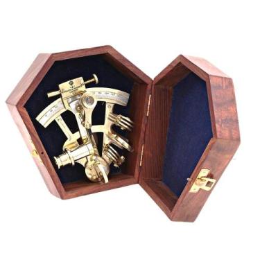 Imagem de Sextant RII Pocket Kelvin Hughes London Brass com caixa rosa - ROORKEE