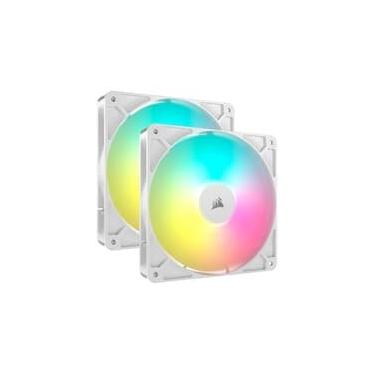 Imagem de Kit com 2 Ventoinhas Corsair RS140 ARGB, 140mm, PWM, Branco - CO-9050187-WW