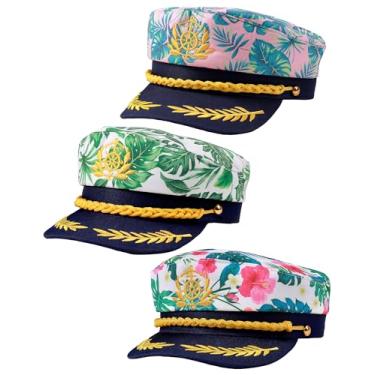 Imagem de Funny World Chapéu de capitão de iate, navio navio navio marinheiro boné almirante, Havaiano 3, hawaiian 3 pack