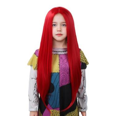 Imagem de Peruca MUPUL, cabelo vermelho para crianças e meninas, cosplay longo e