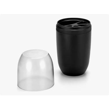 Imagem de Porta Escova Pasta Dente Preto Tampa Transparente Arthi