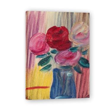 Imagem de NHLDZYH Pôster de arte expressionista. (Flores em vaso azul) por Alexej von Jawlensky. Pinturas a óleo famosas. Decoração de parede de sala de estar ou escritório. Moldura interna 50 x 70 cm - 19,6 x