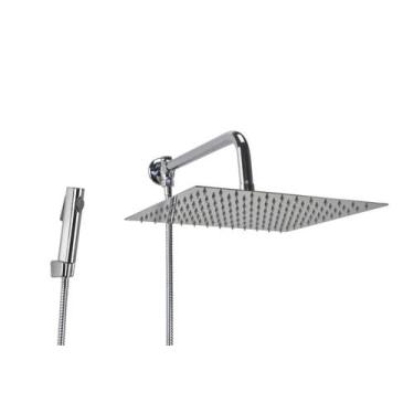 Imagem de Ducha Chuveiro Inox 30 cm c/ Desviador e Ducha Manual de ABS - AMG Met