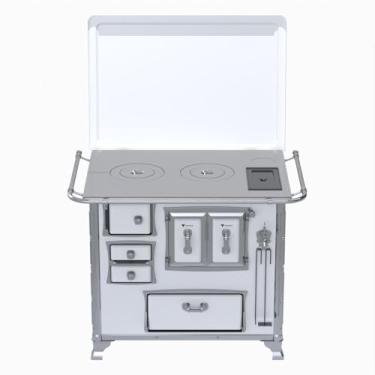 Imagem de Fogão a Lenha GII N 2 Gab Sec Branco com Tampa Cald Saida Direita