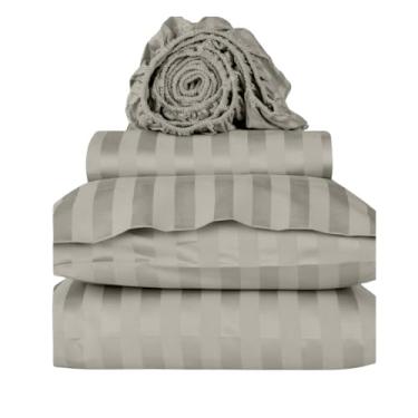 Imagem de Salarosa Jogo de lençol de cama de 4 peças, 1 lençol de cima, 3 m, lençol e 2 fronhas (pedra, king (padrão dos EUA))