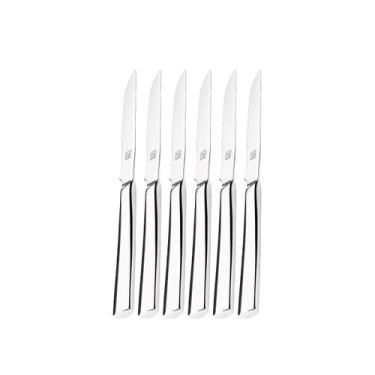 Imagem de Kit 6 Facas de Mesa Churrasco Hercules Mykonos Aço Inox 4000-040