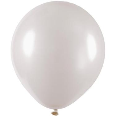 Imagem de BALÃO LISO - ART-LATEX Nº 09 - METAL (EFEITO PEROLADO) - BRANCO  - Pac