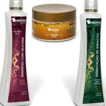 Imagem de Kit Manutenção Shampoo Condicionador Mascara sos Midori