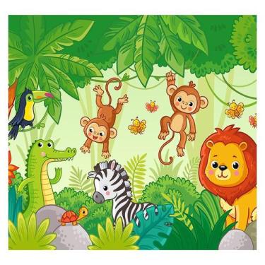 Imagem de Papel de Parede Adesivo Infantil Safari Floresta Bebe Quarto - 553pcp 