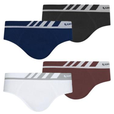 Imagem de Combo Com 4 Cuecas Slip Microfibra Sem Costura Lupo Original, P, Sorti