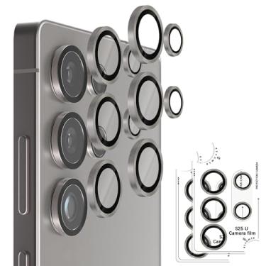 Imagem de Orzero (2 conjuntos) Protetor de lente de câmera compatível com S G S25 U, Protector de Cámera Bandeja de instalação em um passo individual anel de metal capa de vidro padrão de CD compatível com capa