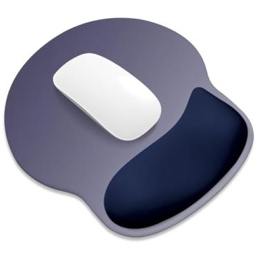 Imagem de ITNRSIIET Mouse pad ergonômico com descanso de pulso de espuma viscoelástica mais amplo + 17% - almofada curva reduz a pressão em 20%, alívio da dor, antiderrapante, suave, cores fofas, 25 x 23 cm