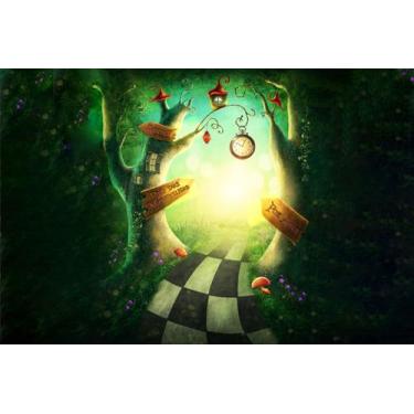 Imagem de Painel de Lona Alice no País das Maravilhas Entrada - Fabrika de Festa