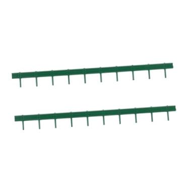 Imagem de Fenteer 2 peças modelo miniatura cena de estrada grades cena decorações 1: 87 escala ornamentos realistas projetos de arquitetura verde mini, Verde