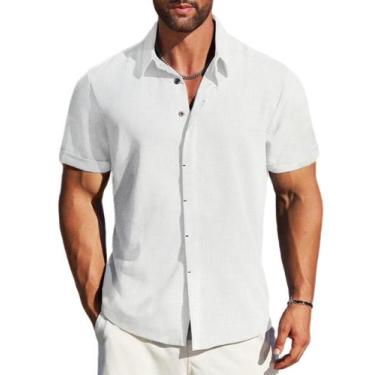 Imagem de Camisa social casual MAPICK masculina de manga curta com botões