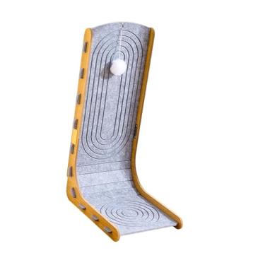Imagem de KiBcsLic Arranhador de feltro para gatos de interior com bola pendurada vertical, exclusivo para economia de espaço, para cama de exercícios e almofada para, Cinza