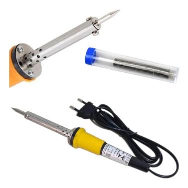 Imagem de 2X Kit Ferro De Solda Soldar Soldador 110V 40W + Estanho