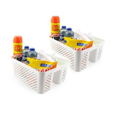 Imagem de Kit 2 Cesto Organizador Transporta Tudo C/ Alça Plástico Nitron P/ Pro
