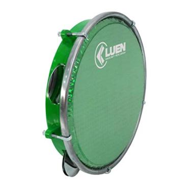 Imagem de Pandeiro 08" Abs Verde 6 Afin Plat Inx Ferragem Cromada Holografico Verde