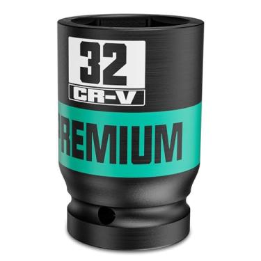 Imagem de Soquete de impacto de 6 pontos de acionamento de 3/10.2 cm, soquete profundo de 32 mm, métrico, CR-V, fabricação de máquinas de manutenção automotiva